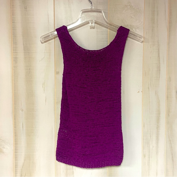 Karen Kane Purple Nylon Knit Tie Cardigan And Tank Top Set Sz PS - Picture 3 of 9